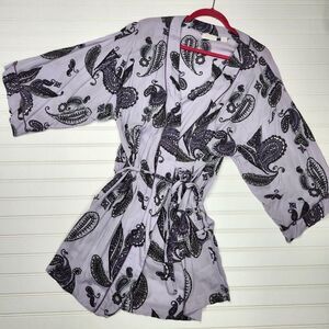 Nordstrom‎ Lingerie | Women's Purple Paisley Boho Rayon Short Robe XL